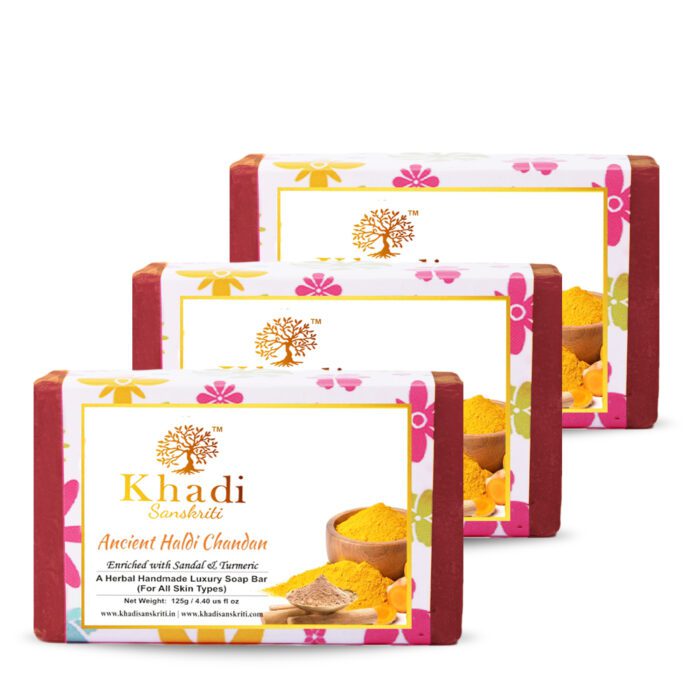 Khadi Sanskriti Pack Of Ancient Haldi Chandan Herbal Soaps